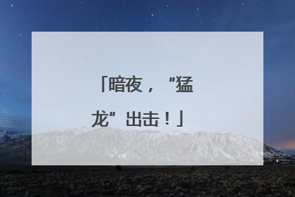 暗夜，“猛龙”出击！